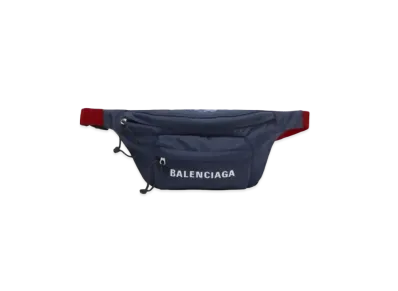 BALENCIAGA Wheel Waist Bag "Navy Blue/Red"