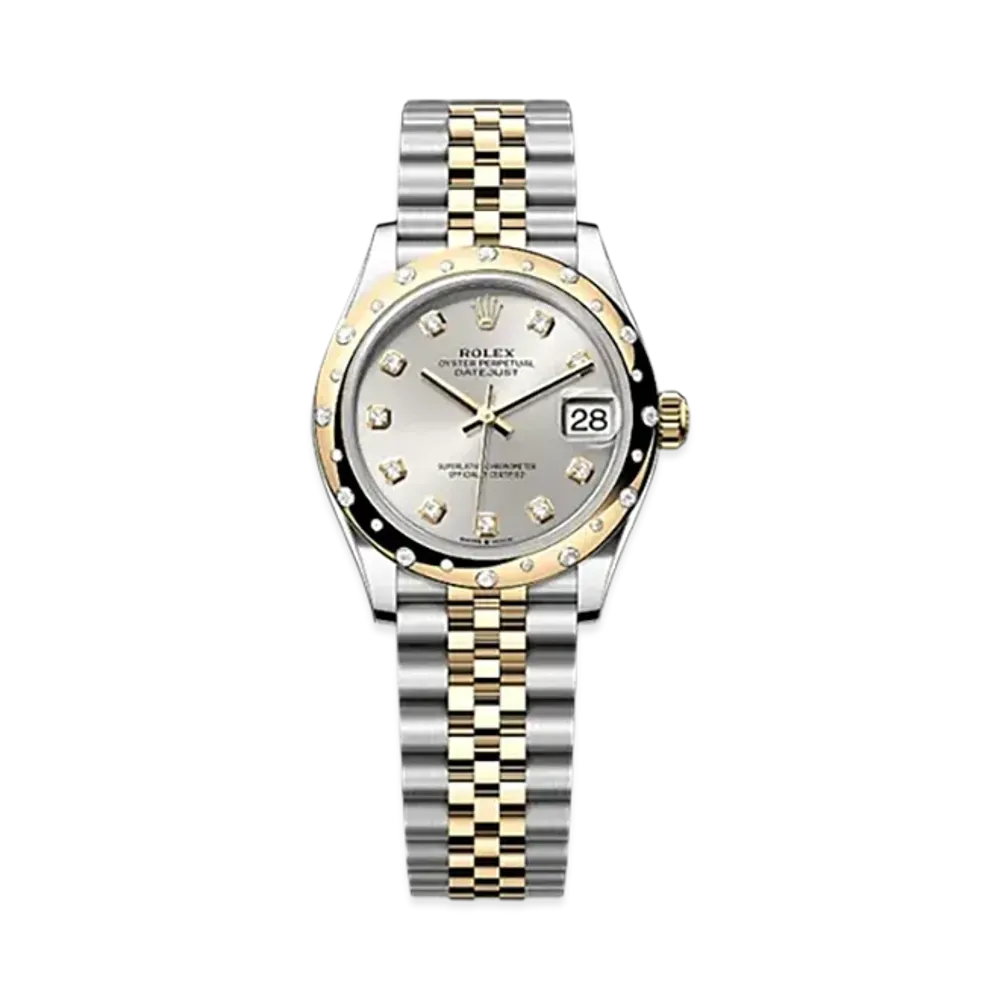 ROLEX Datejust 31mm Oystersteel & Yellow Gold Diamond 278343RBR "Silver"