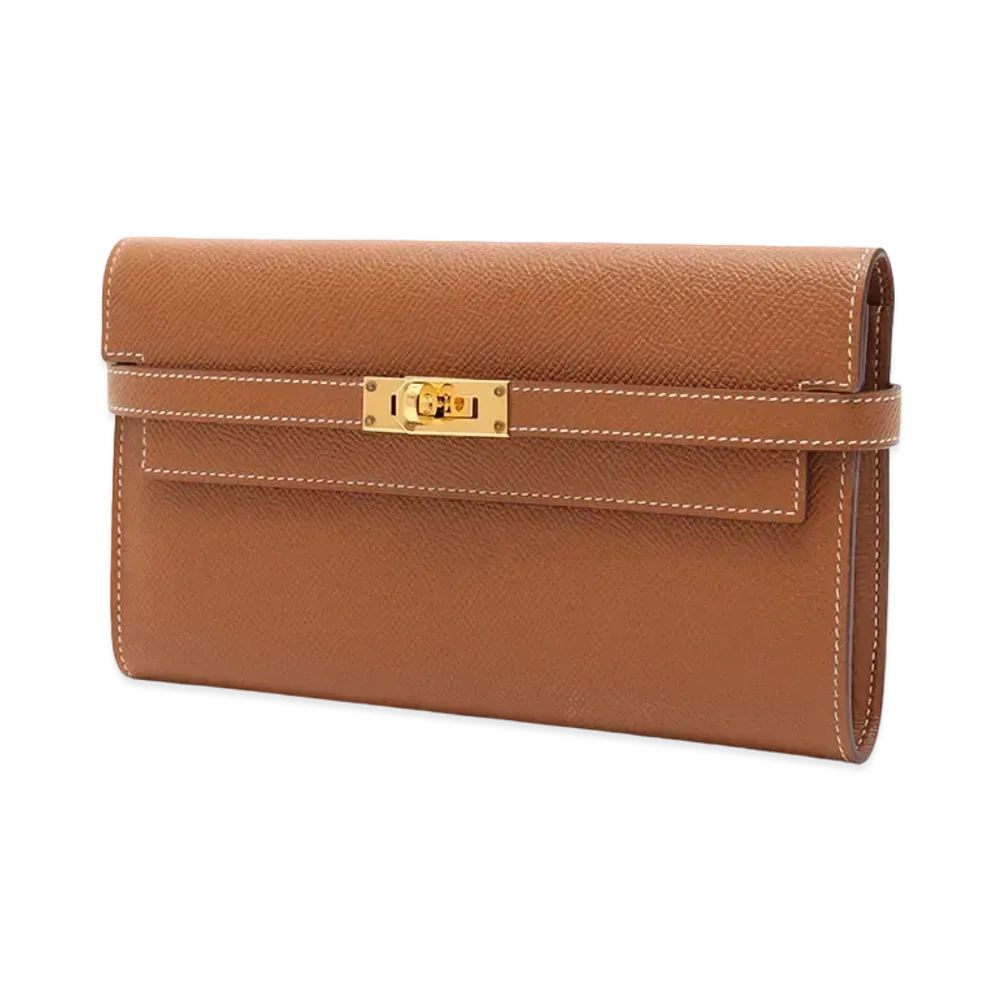 Hermes Epsom Kelly Long Epsom "Gold/Gold"