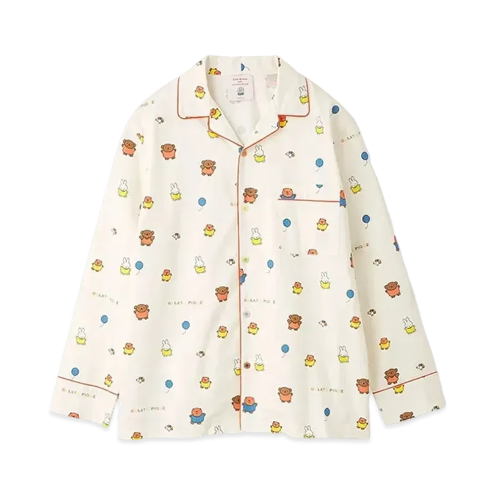 GELATO PIQUE x Dick Bruna Men's All-Over Print Neru Shirt "Cream"