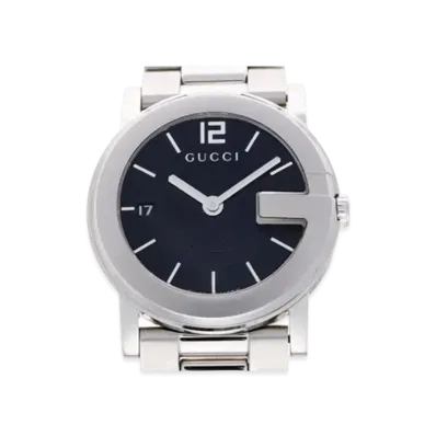 GUCCI G-Round Date "Black/Stainless Steel"