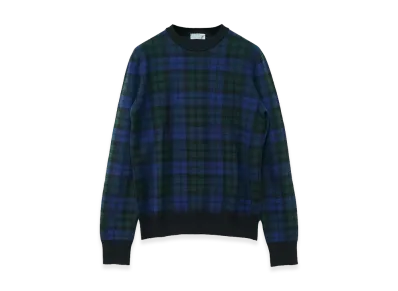 Dior HOMME Virgin Wool Tartan Check Crew Neck Sweater "Blue/Green"