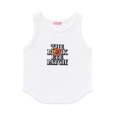 BlackEyePatch Hibiscus OG Label Cropped Tank "White"