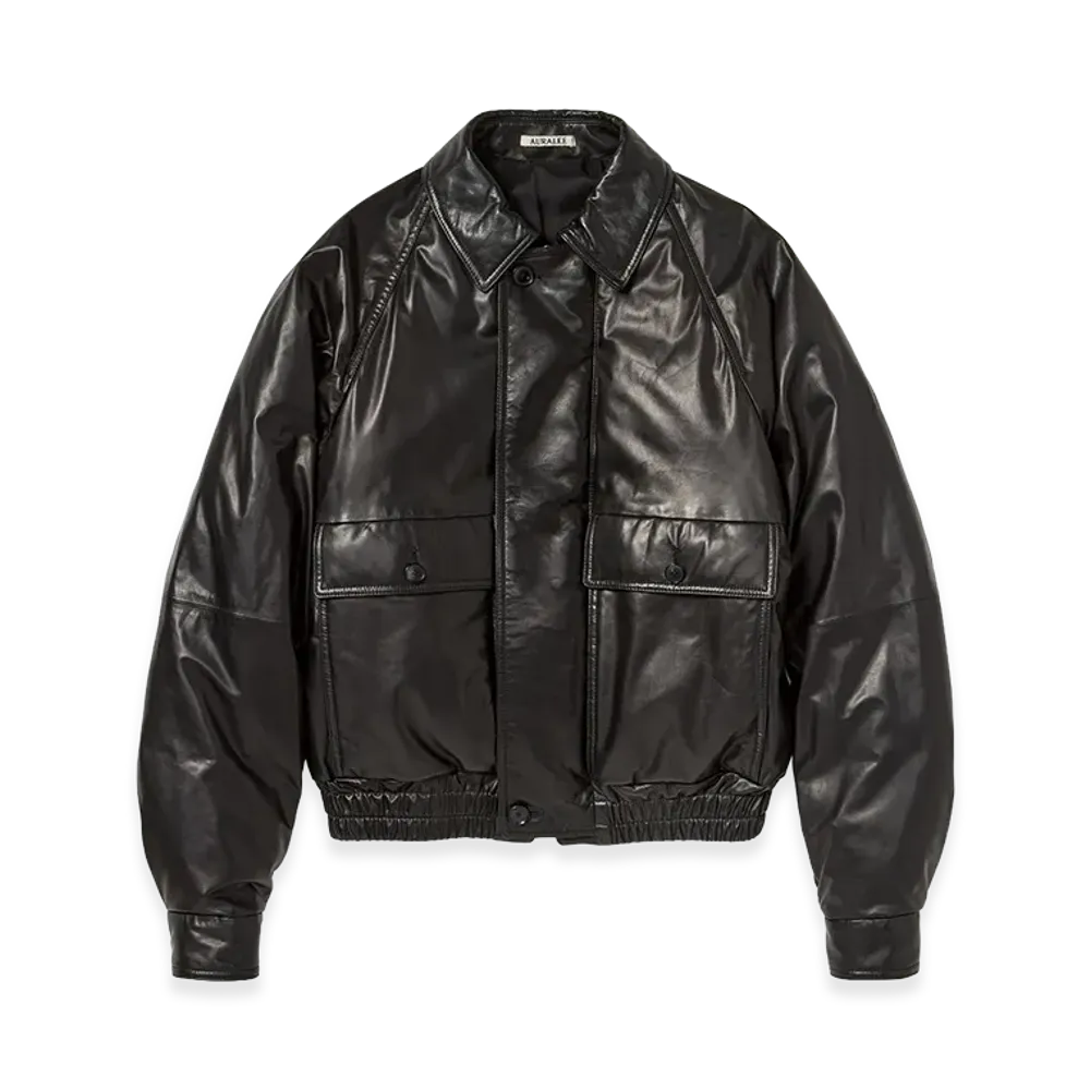 AURALEE Fine Calf Leather Down Blouson "Black"