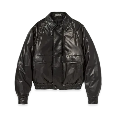 AURALEE Fine Calf Leather Down Blouson "Black"