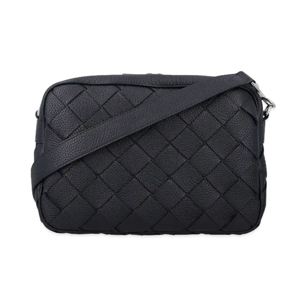 Bottega Veneta Grain Leather Camera Case Large "Black"