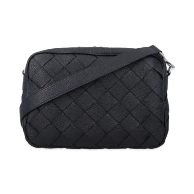 Bottega Veneta Grain Leather Camera Case Large "Black"