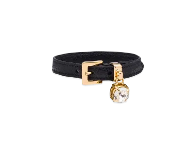 MIU MIU Madras Leather Bracelet "Black"