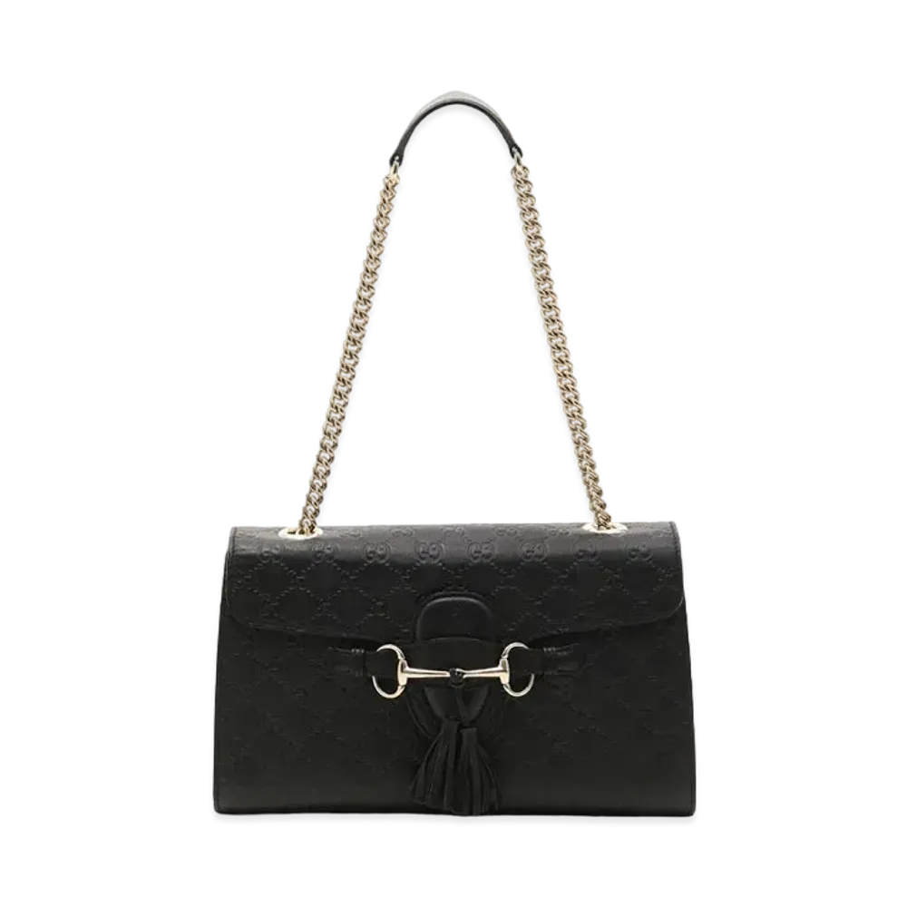 GUCCI Guccissima Emily Shoulder Bag "Black"