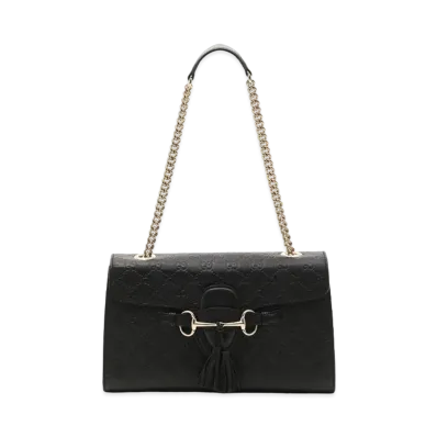 GUCCI Guccissima Emily Shoulder Bag "Black"