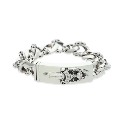 Chrome Hearts Dagger ID Fancy Link Silver Bracelet "Silver"