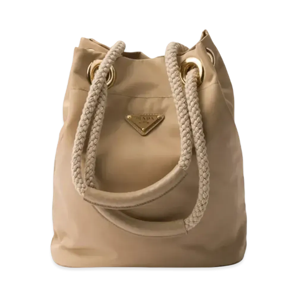 PRADA Mariner Re-Nylon Small Bucket Bag "Beige"