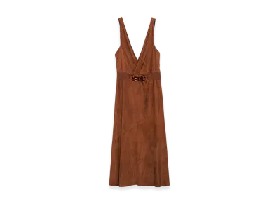 PRADA Women's Sleeveless Suede Dress "Palisander"