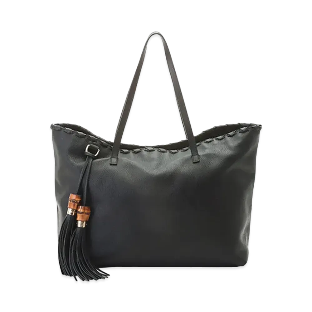GUCCI Bamboo Tassel Tote Bag "Black"