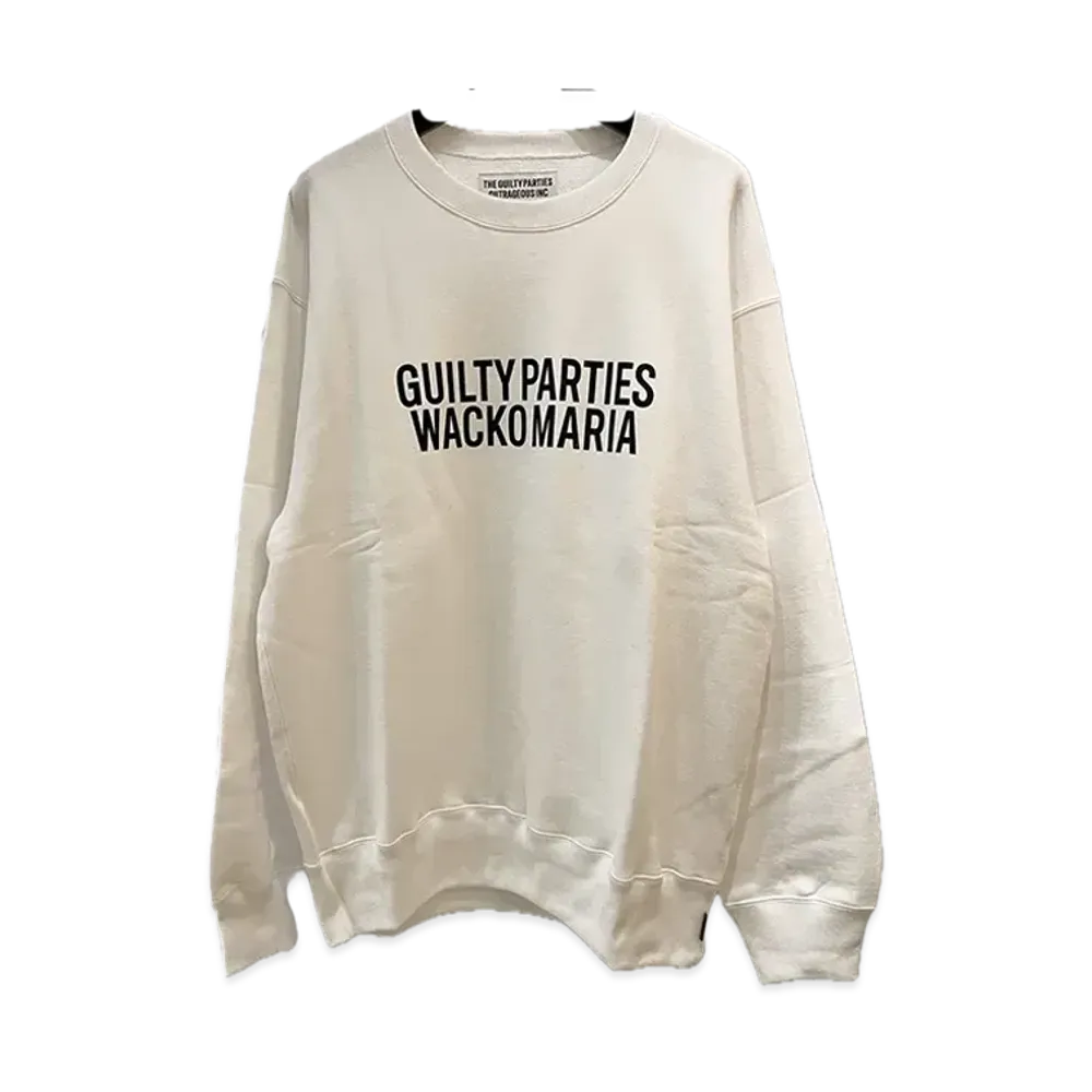 WACKO MARIA Middle Weight Crew Neck Sweat Shirt "White"