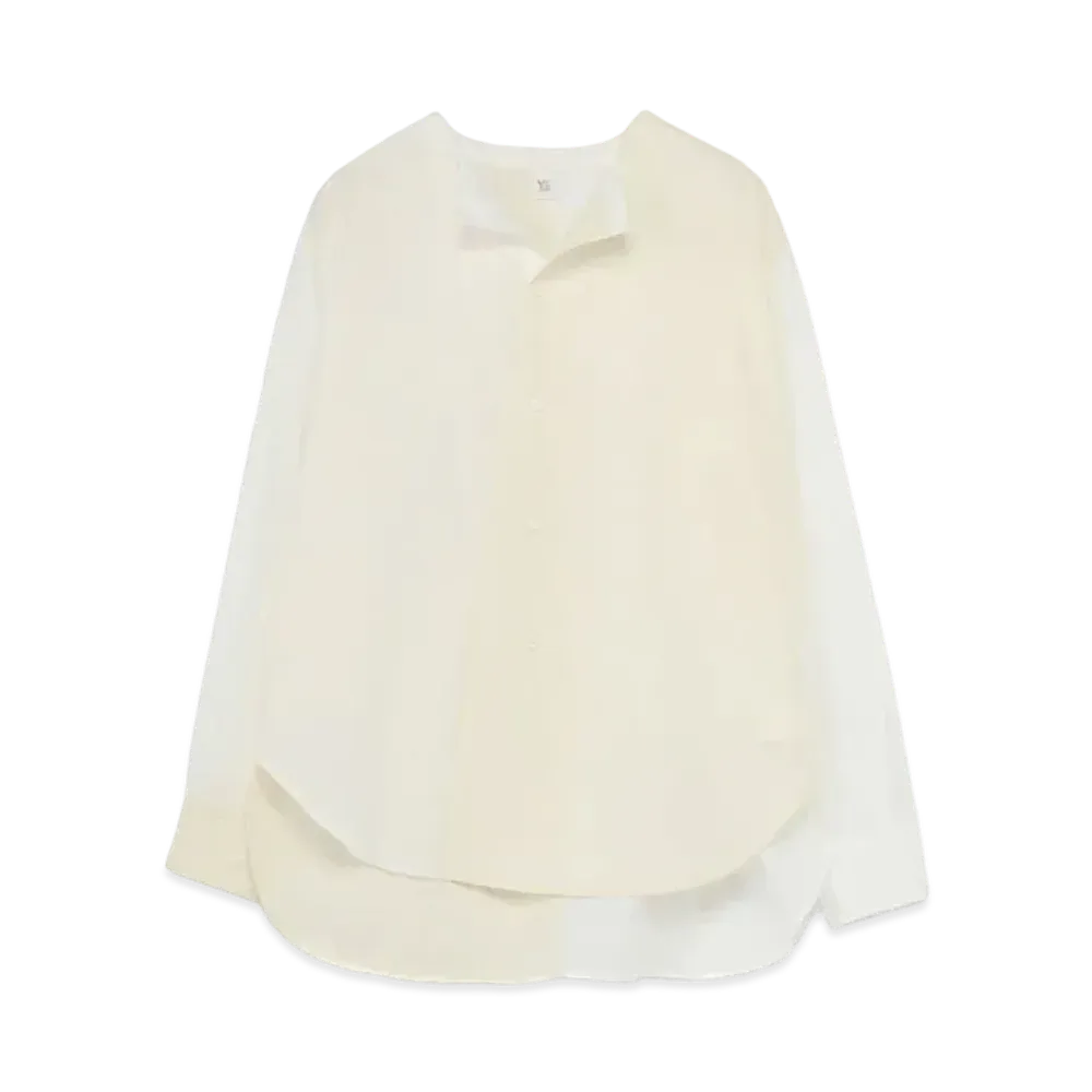 Yohji Yamamoto Y's 60 LAWN POWDER SNOW WASHER CUT OUT COLLAR BLOUSE "White"