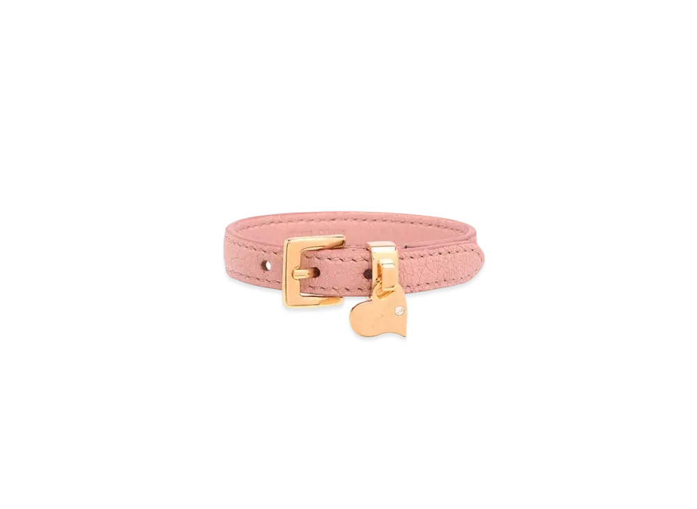 MIU MIU Madras Leather Bracelet "Orchid Pink"