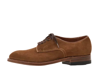 ALDEN 5Eye Plain Toe Snuff Suede Modified Calf Suede "Snuff" 53504 D Single Leather Sole