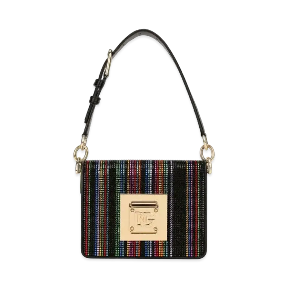 Dolce&Gabbana Bag Heat Seal Rhinestone Embroidery DG Closure "Multicolor"