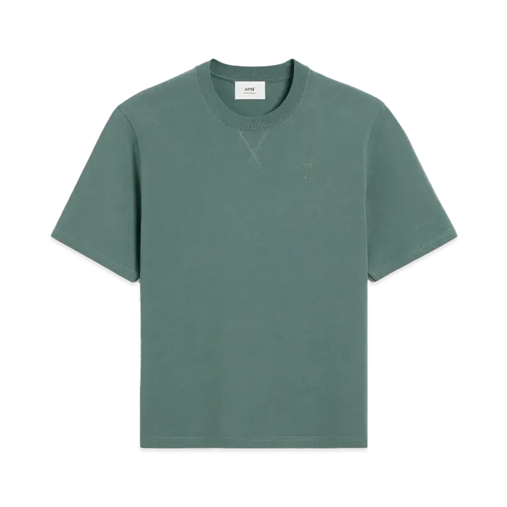AMI PARIS Organic Cotton Heavy Jersey T-shirt "Antique Clay"