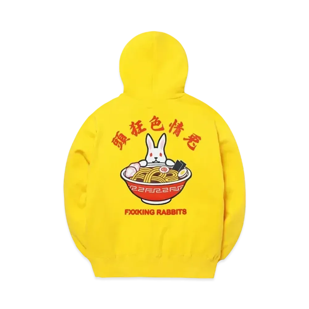 FR2 Embroidery Sleeve Rabbit Ramen Hoodie "Yellow"