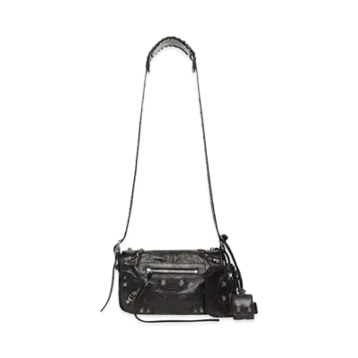 BALENCIAGA Le Cagole XS Flap Bag Metallized "Metallic Gray"