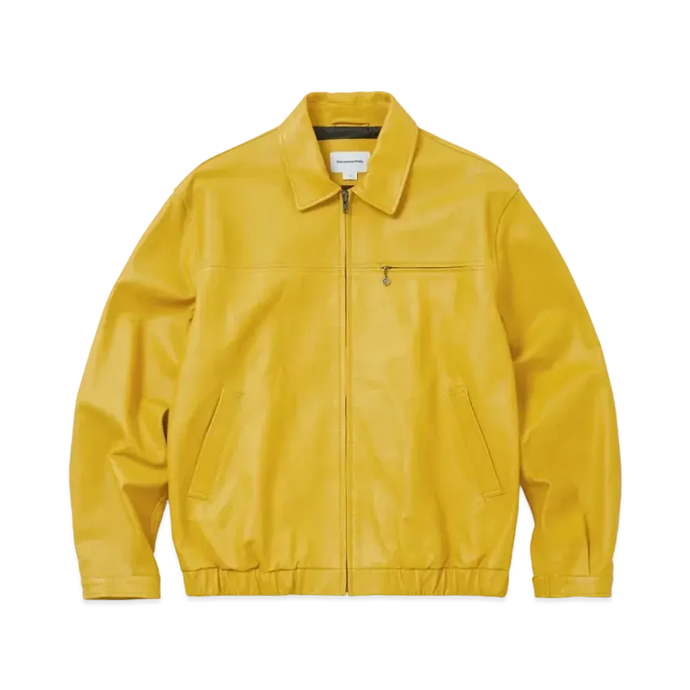 thisisneverthat Leather Harrington Jacket "Yellow"