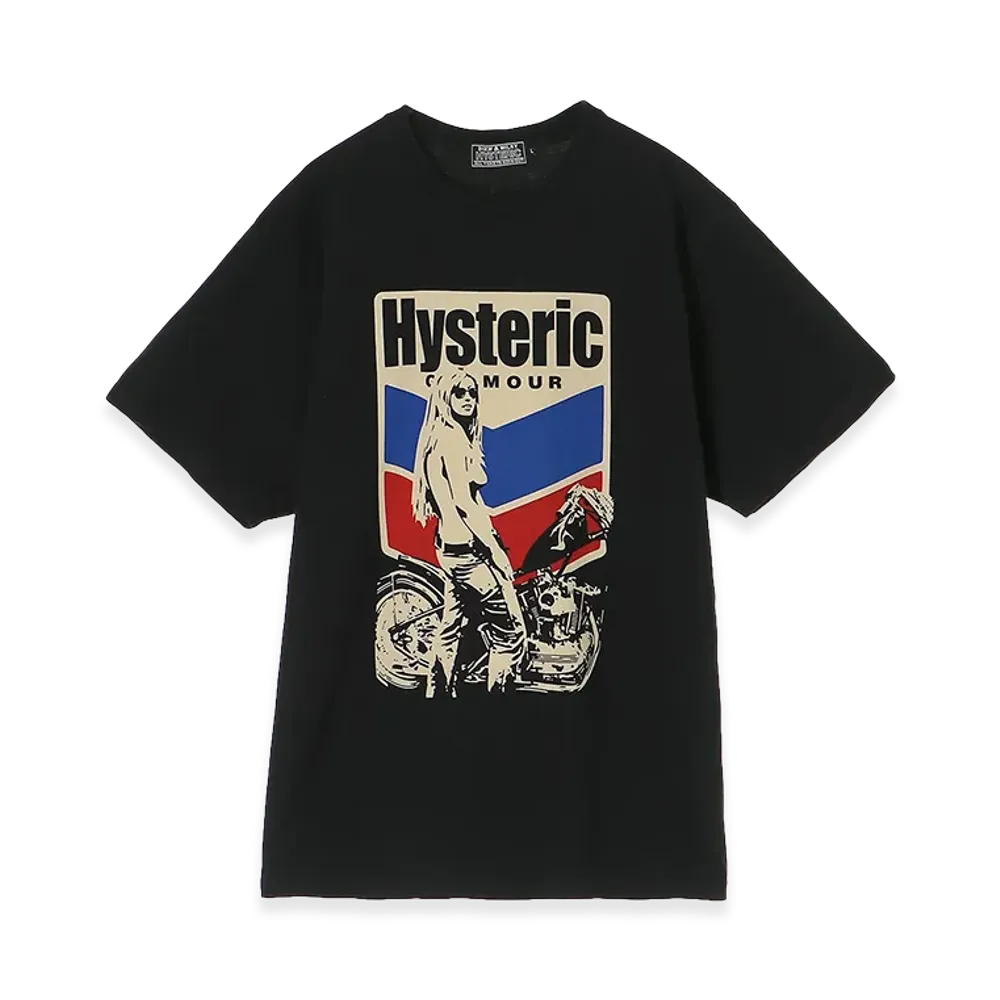 HYSTERIC GLAMOUR Motorcycle Girl Tee "Black"