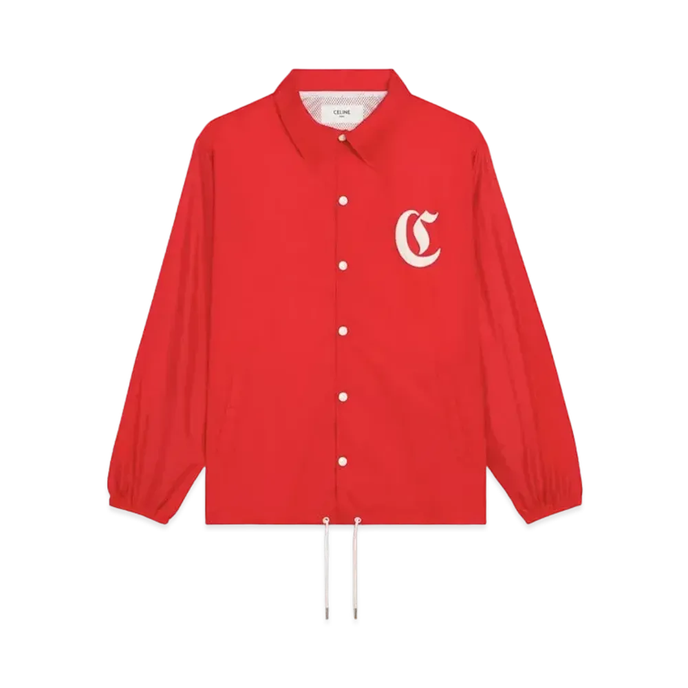 CELINE Coach Jacket Celine Nylon "Red"