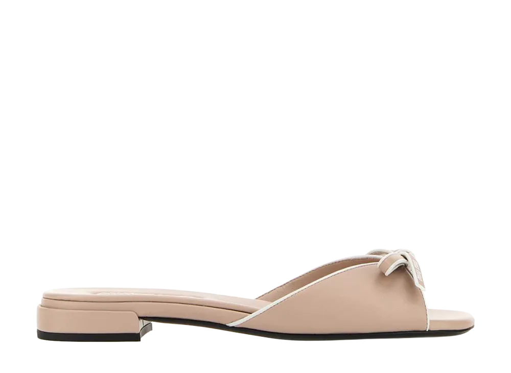 MIU MIU Women's Nappa Leather Slippers "Light Pink"