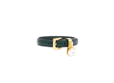 MIU MIU Crocodile Printed Leather Bracelet "Emerald Green"