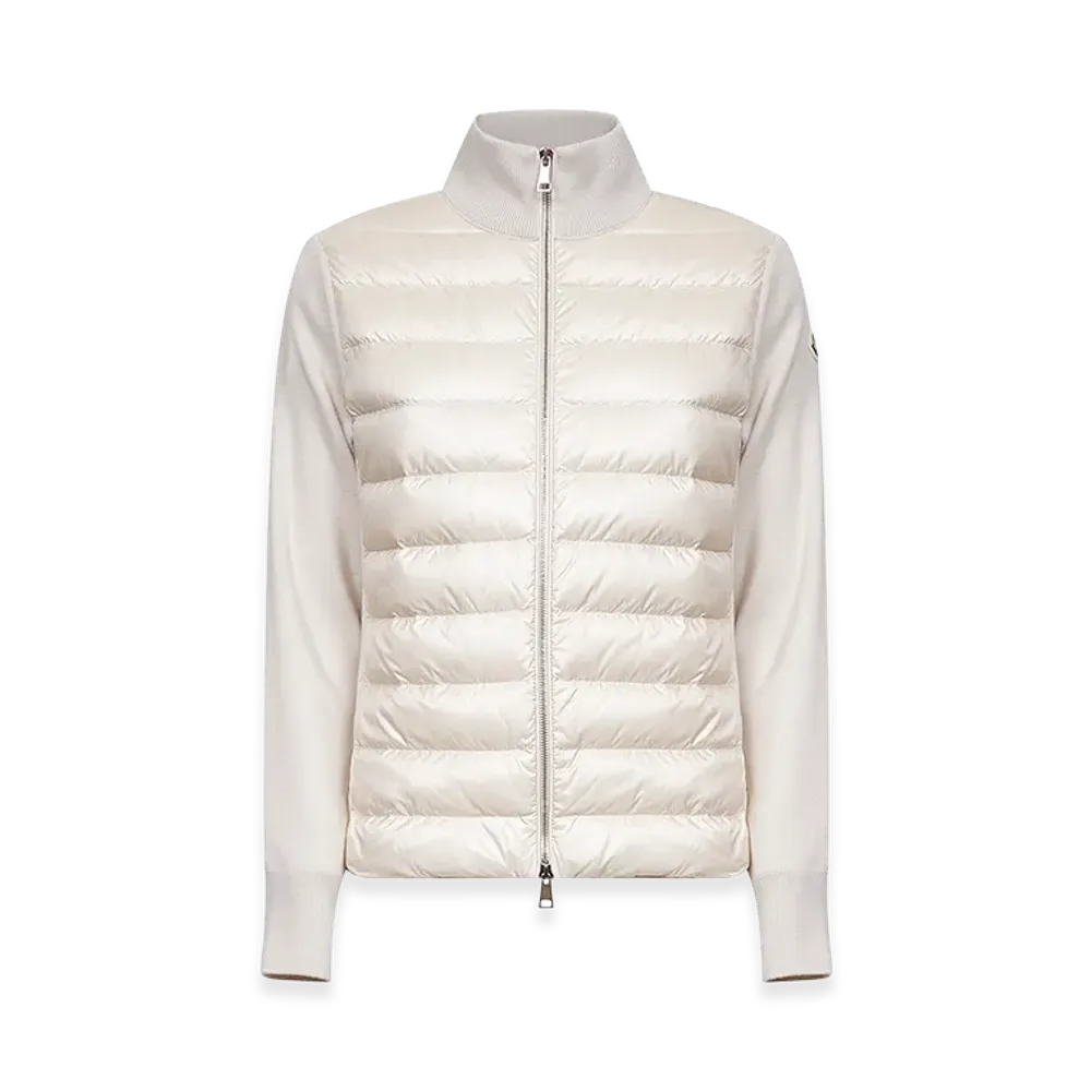 MONCLER Women's Two-Material Cardigan "Beige"