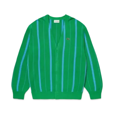 LACOSTE Organic Cotton V-Neck Cardigan "Green"