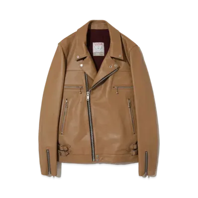 UNDERCOVER Leather Biker Jacket "Beige"