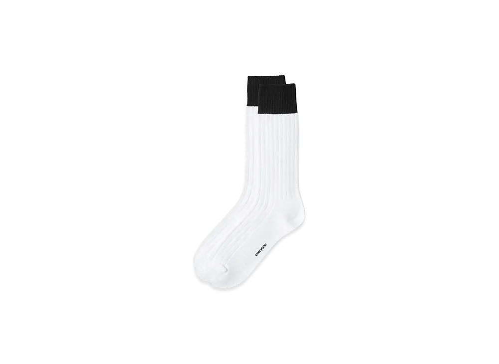 everyone 2-Tone Rib Socks "White/Black"