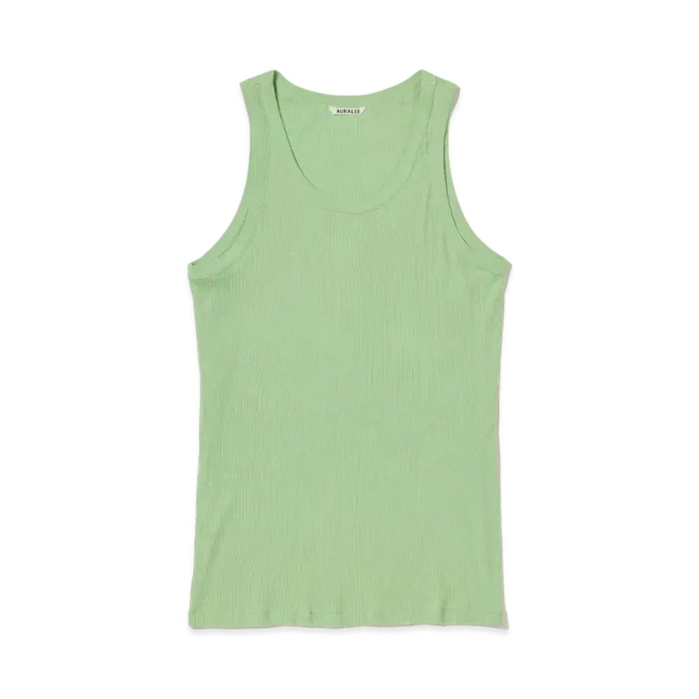 AURALEE Organic Soft Rib Tank "Light Green"