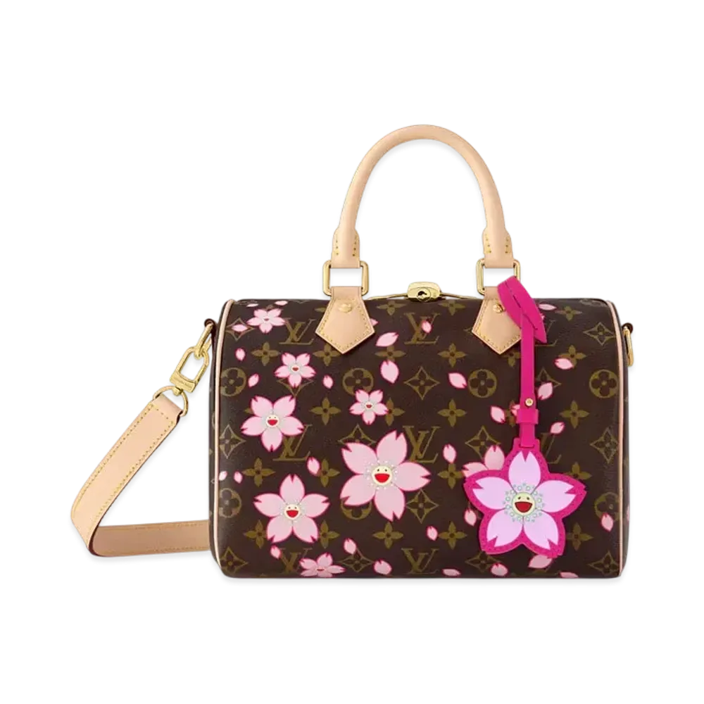 Louis Vuitton x Takashi Murakami Speedy Bandouliere 25 Monogram Canvas "Sakura Brown"