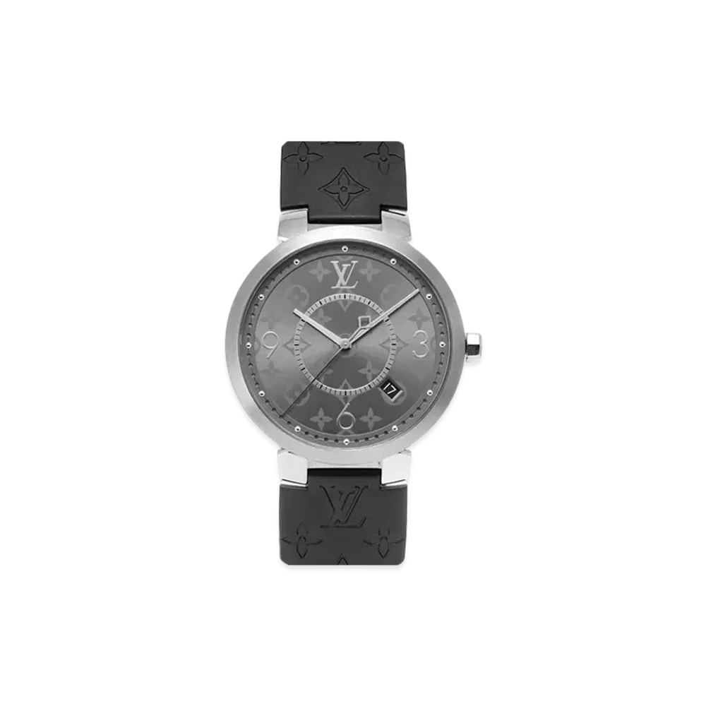 Louis Vuitton Tambour Slim Monogram Eclipse 39mm "Gray"