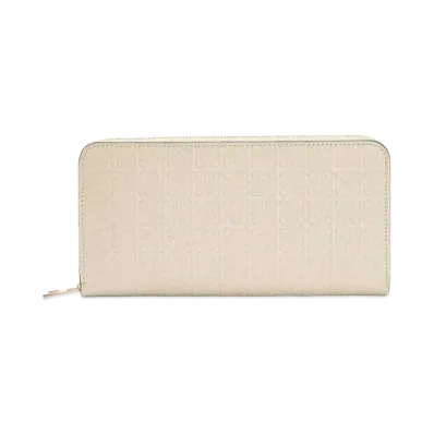 LOEWE Repeat Zip Around Wallet Emboss Silk Calf "Light Oats"