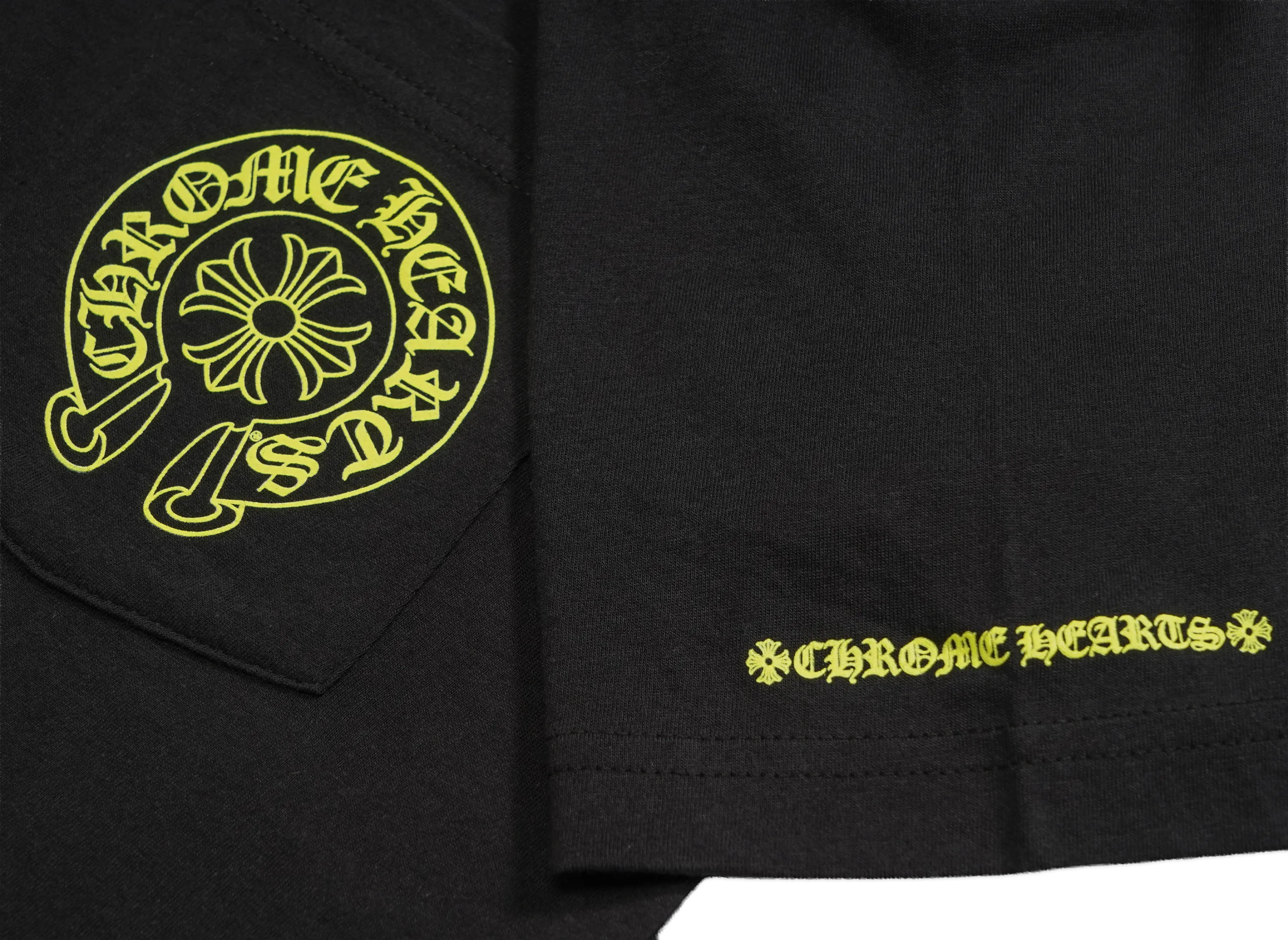 クロムハーツ ネオンイエロー ホースシュー ショートスリーブ Tシャツ クロムハーツ ネオンイエロー ホースシュー ショートスリーブ Tシャツ