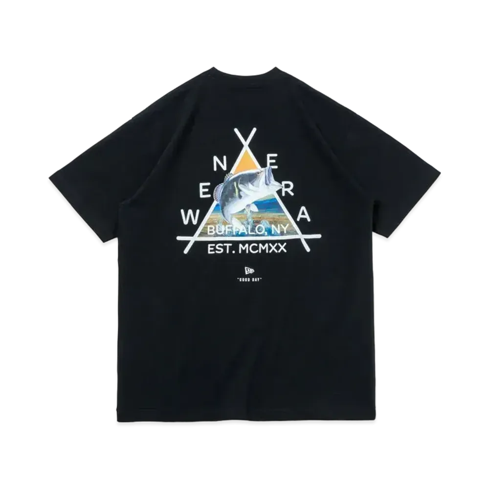 NEW ERA Angler Collection New Era Outdoor Short Sleeve Cotton T-shirt Black Bath "Black"
