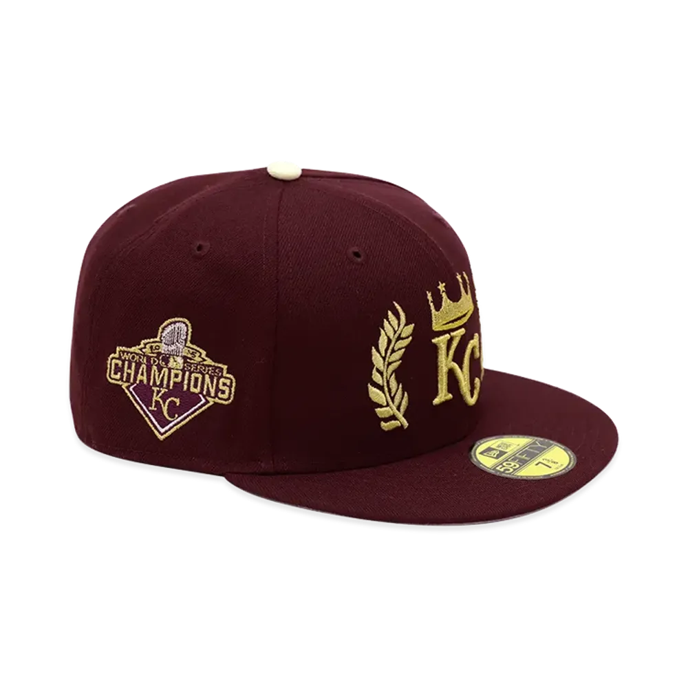 NEW ERA x THE CAP 59Fifty Laurel Wreath Kansas City Royals "Maroon"