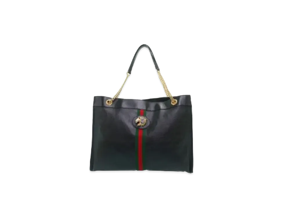 GUCCI Tiger Head Raja Large Tote Bag "Black"