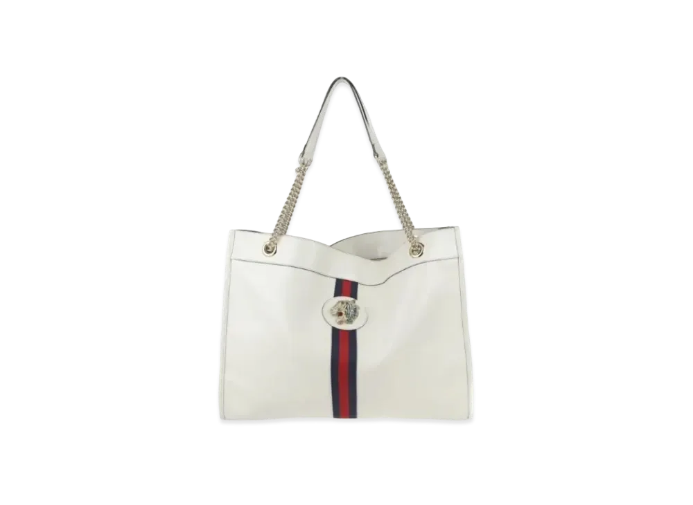 GUCCI Tiger Head Raja Large Tote Bag "White"
