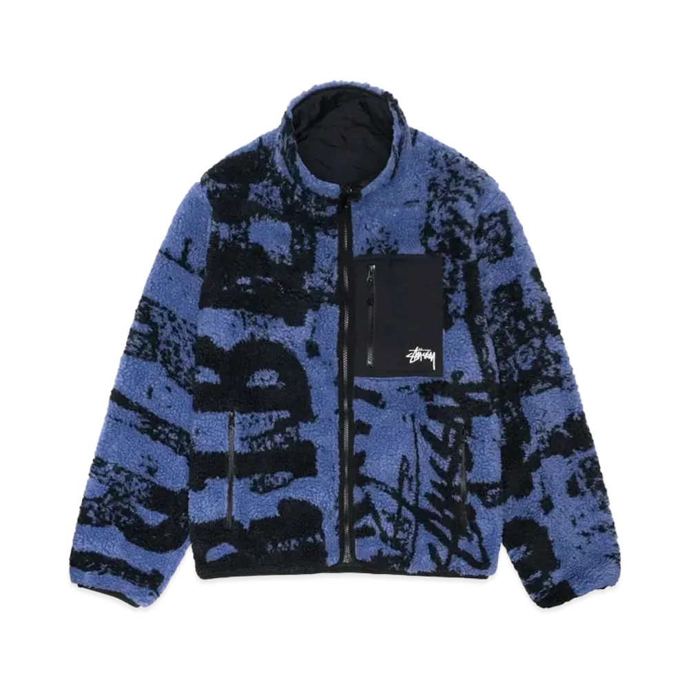 Stussy Sherpa Reversible Jacket "Blue"