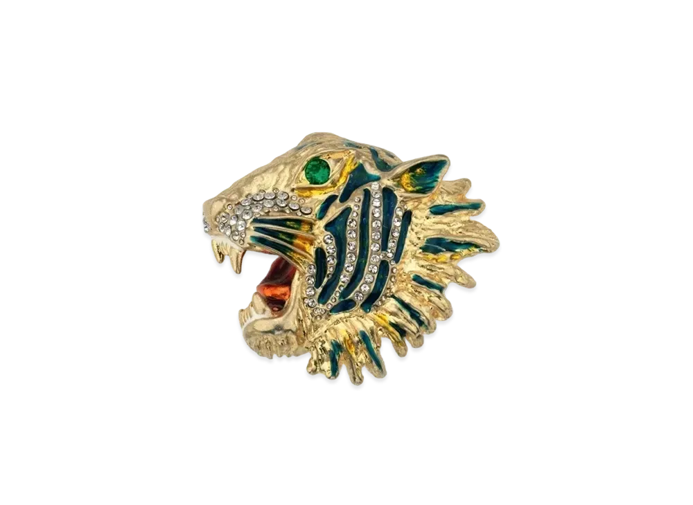 GUCCI Raja Series Metal Brooch "Gold"