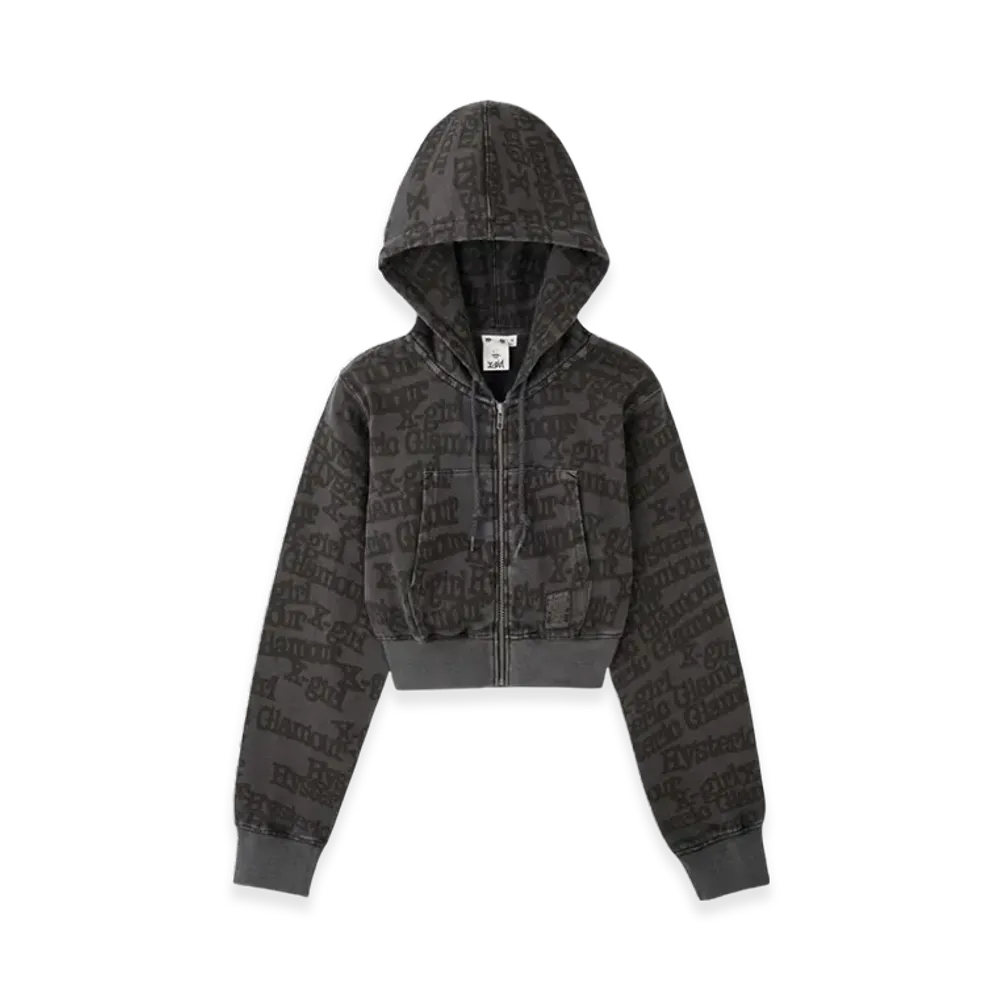 HYSTERIC GLAMOUR x X-Girl Compact Zip Up Sweat Hoodie "Black"