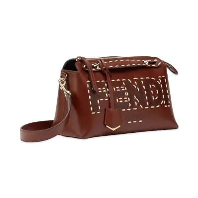 FENDI By The Way Medium Leather Boston Bag "Brown"