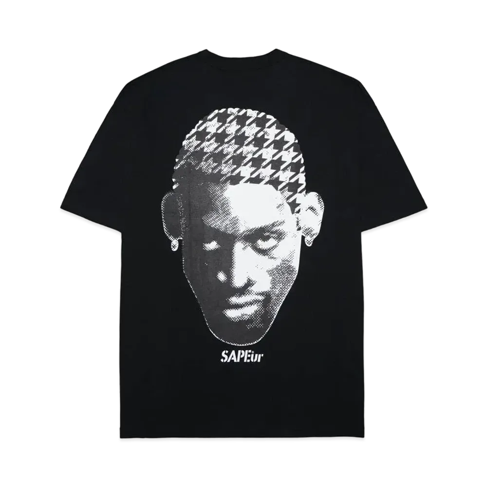SAPEur Hounds Tooth Head S/S Tee "Black"