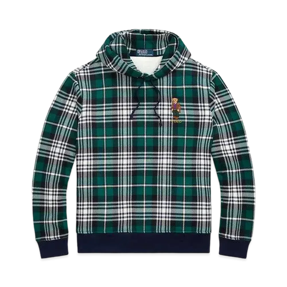 Polo Ralph Lauren Polo Bear Plaid Fleece Hoodie "Green"